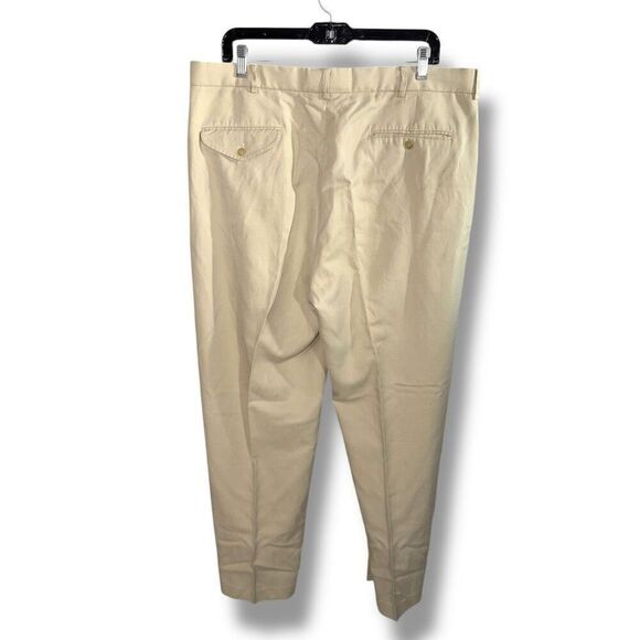 Polo Ralph Lauren Tan Silk & Linen Pleated Trouser Pant Size 36/30 - Picture 11 of 12